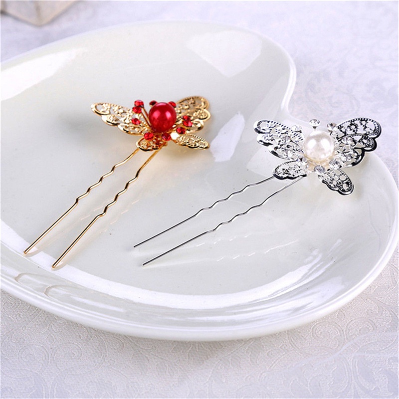 Trâm Cài Tóc Hình Bướm Đính Đá Lấp Lánh Sang Trọng