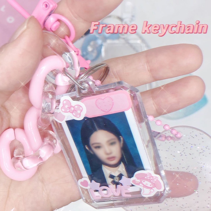 Bao Đựng Thẻ 1 Inch Bằng Acrylic Trong Suốt Kèm Móc Khóa Xinh Xắn