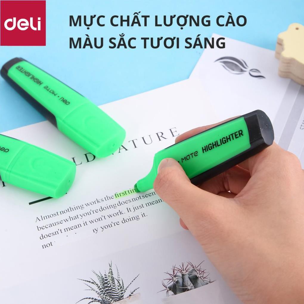 Bút nhớ dòng, bút dấu dòng DELI - Xanh lá - 2 chiếc - EU35050 [Deli]