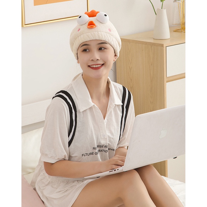 (MTD16) Mũ tắm trùm đầu thấm nước làm khô tóc