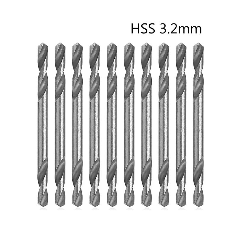 Set 10 mũi khoan xoắn ốc hai đầu 3.2mm HSS