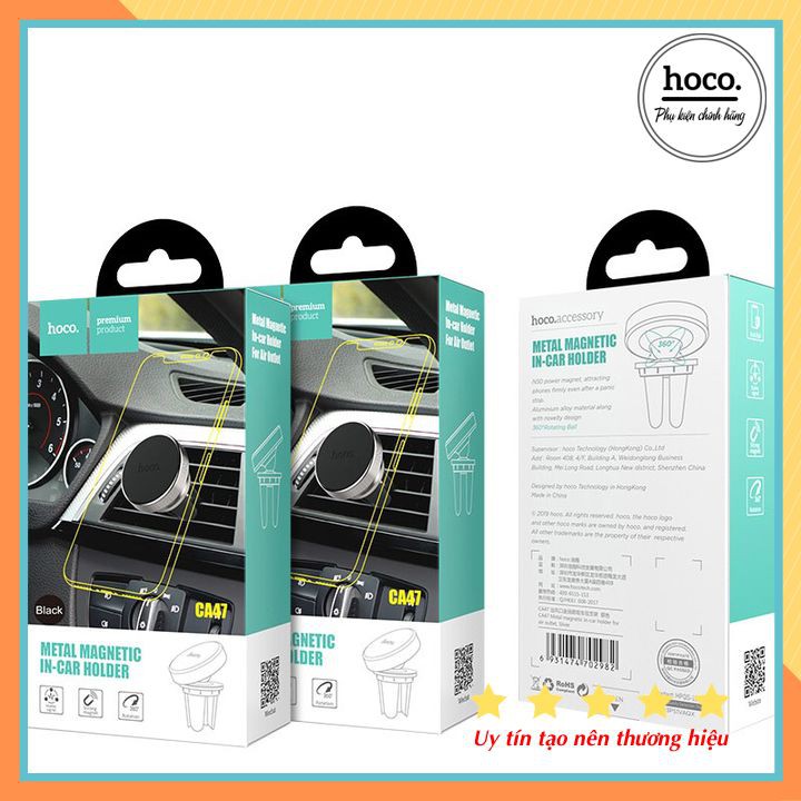 Giá Đỡ Hít Điện Thoại Gắn Cửa Gió Ô Tô Hoco CA47 Chính Hãng