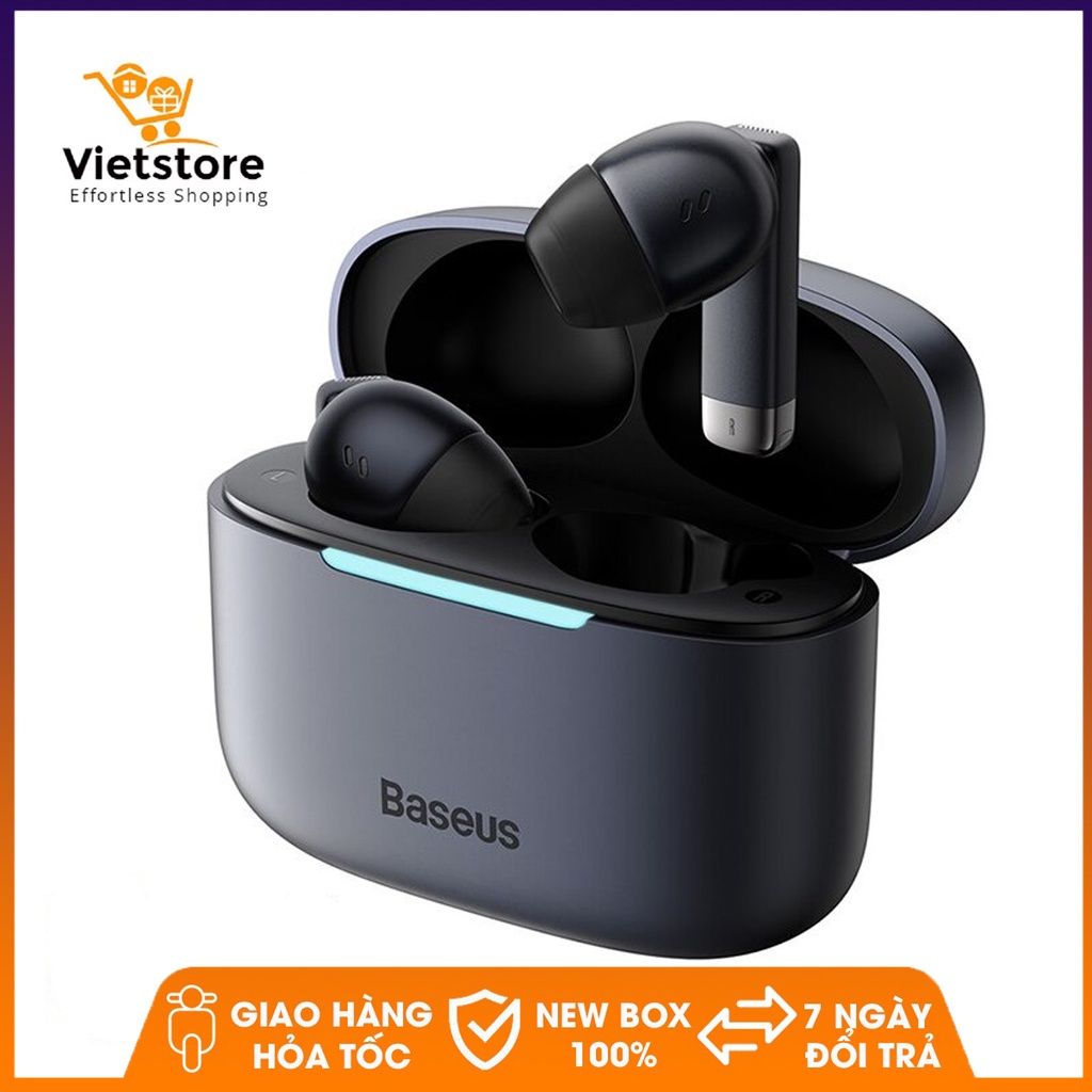 Tai nghe Baseus E9 TWS Bluetooth 5.3 ENC, 4-mic HD Gọi, 30 Giờ Pin sạc Không Dây