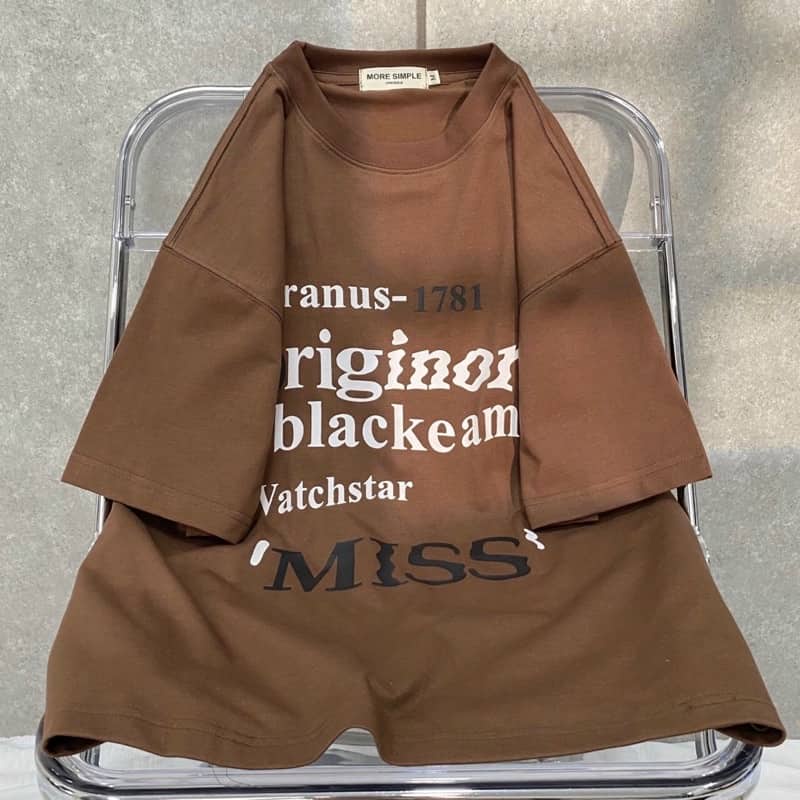 Áo Thun Tay Lỡ 1781 MISS màu NÂU/ĐEN /Nam nữ unisex/ Áo phông cổ tròn form rộng Jaystoree2 ❤️