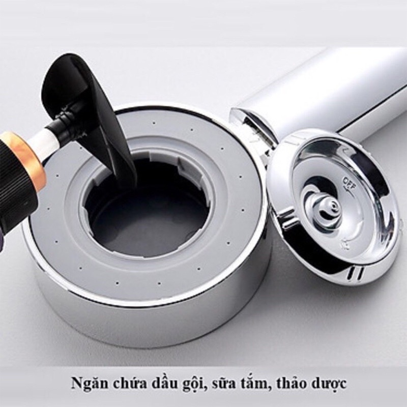 Vòi Sen 2 Mặt 2 Chức Năng Phun Sương, Phun Mưa, Có Ngăn Chứa Dầu Gội, Điều Chỉnh Dễ Dàng