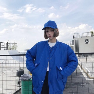 [Có Sẵn] Áo khoác bomber xanh (chần bông)