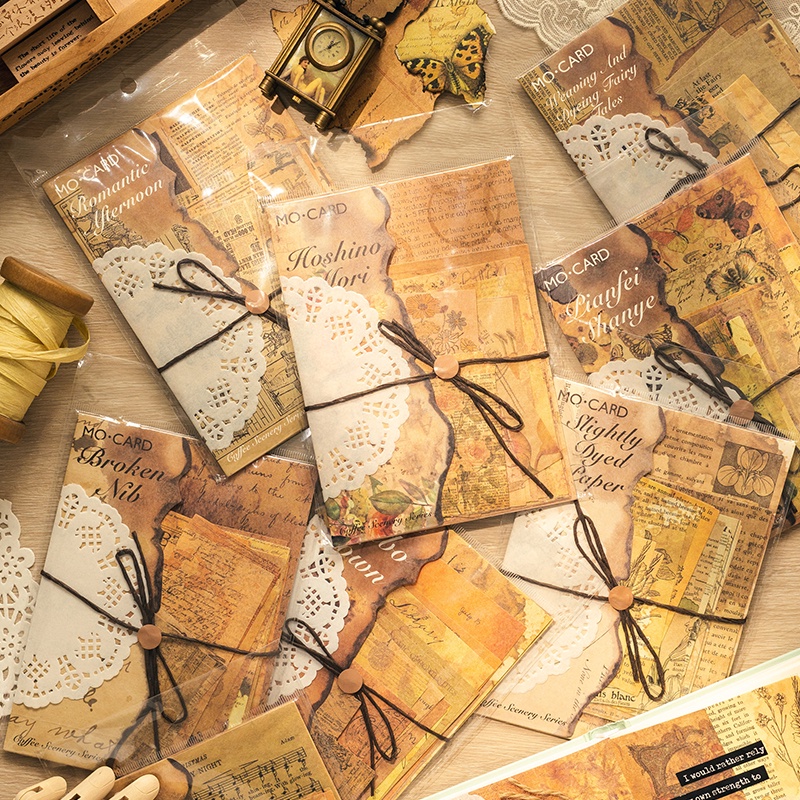 Set 40 Giấy Bọc Trang Trí Album Ảnh Phong Cách Vintage