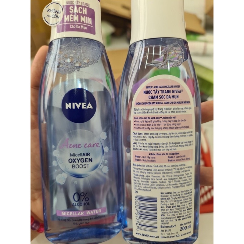 Nước tẩy trang nivia 200ml dành cho da dầu