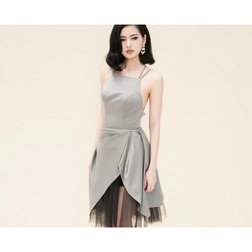 Đầm váy xoè thiết kế co cấp phối lưới hở lưng (hàng có nhiều size)