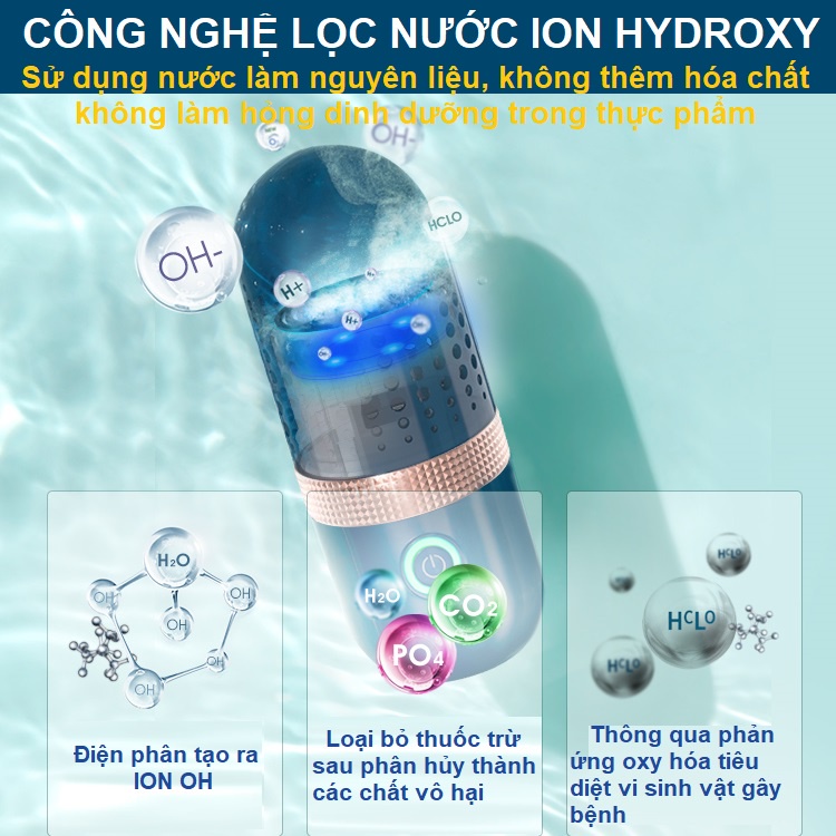 Máy Khử Trùng Donlin - Tiệt Trùng Hoa Quả - Làm Sạch Tự Động Bằng Điện Phân Nước - Máy Diệt Vi Khuẩn Thuốc Trừ Sâu