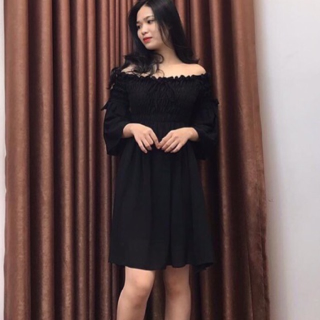 Video_Đầm trễ vai công chúa nhún body ngực | BigBuy360 - bigbuy360.vn