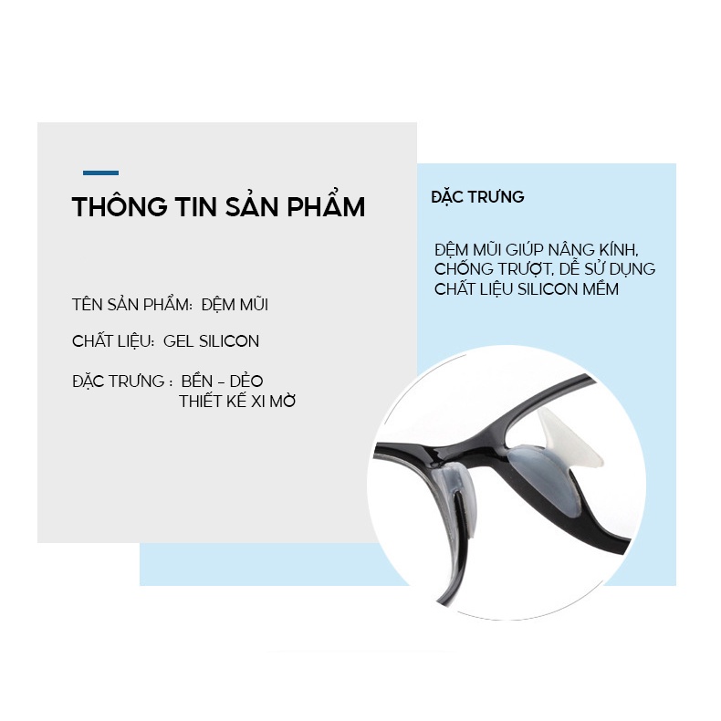 Đệm mũi silicon dán chống trượt nâng cao kính loại kẹp chắc chắn LILYEYEYWEAR