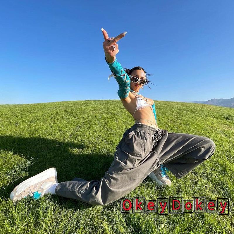 Quần Dài Ống Rộng Lưng Thấp Phong Cách Hip Hop Cổ Điển Cho Nữ