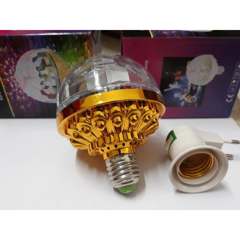 Đèn led chớp 7 màu tự xoay đui tròn cao cấp trang trí