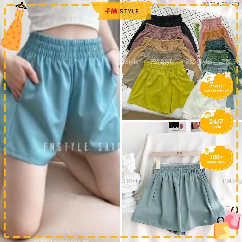 Quần đùi nữ FM Style short mặc nhà chất lụa mềm mại lưng cao nhiều màu siêu xinh  I Fm Style Online 220302515