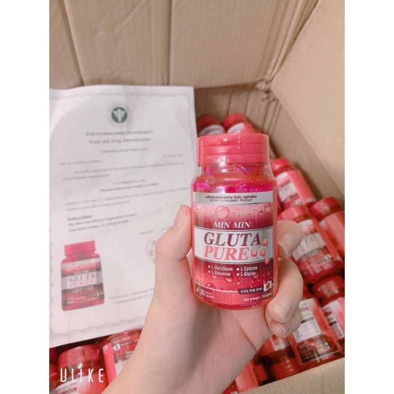 Viên uống trắng da thái Gluta PURE min min(lọ 30 viên)