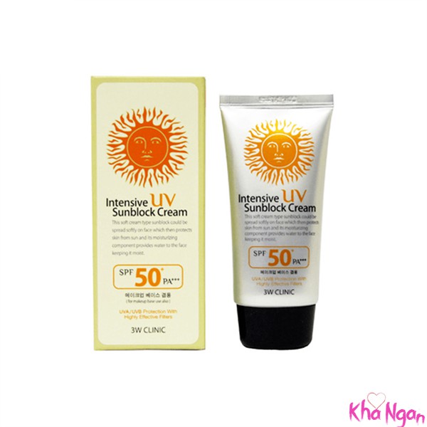 Kem chống nắng 3w Clinic Intensive UV Sunblock Cream SPF 50 Pa+++ - Hàn Quốc