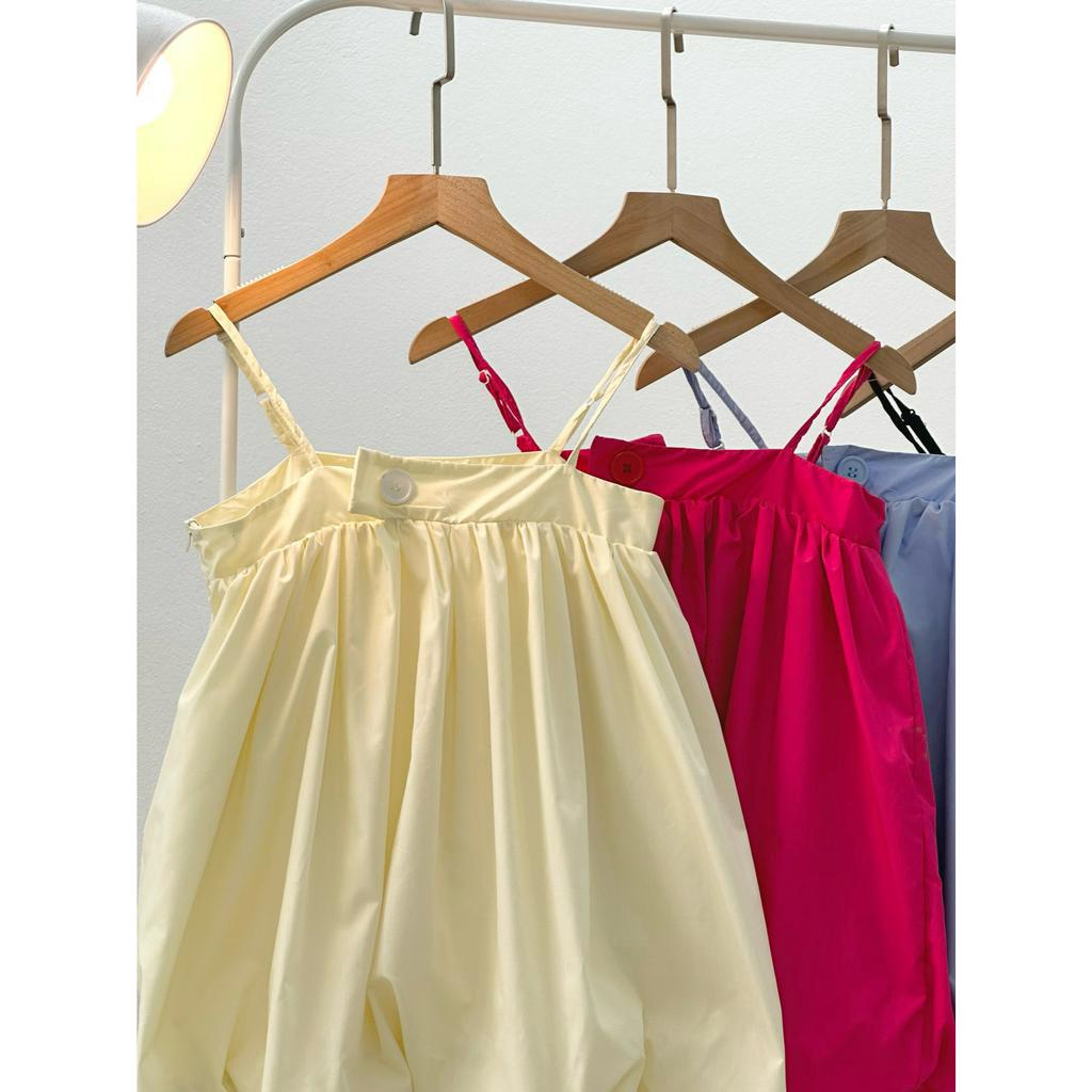 Áo babydoll hai dây khuy cúc trước chất đũi mềm mại - 29feb.closet - A262