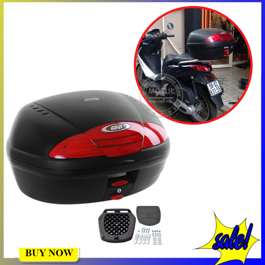 Thùng sau GIVI e450n dung tích 45 lít tặng kèm đế gắn thùng hàng chính hãng bảo hành 2 năm