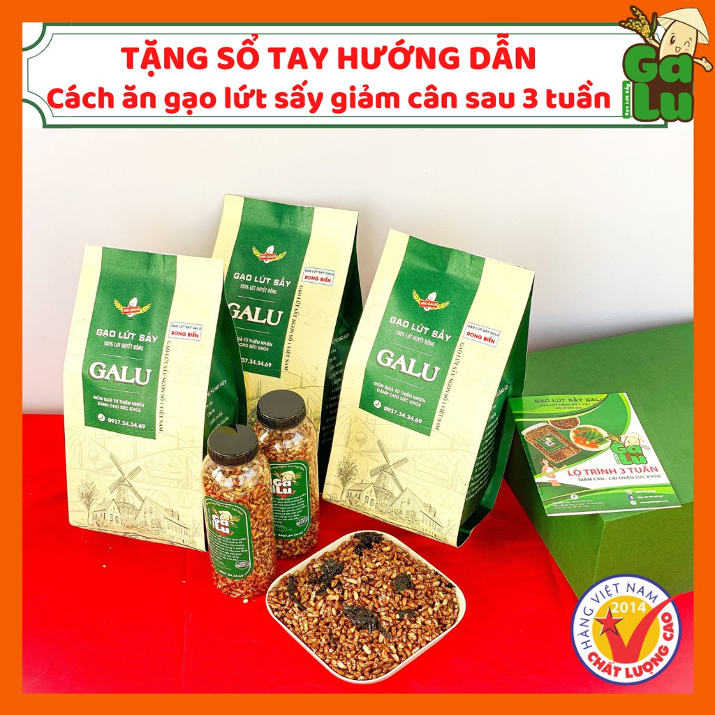 Gạo Lứt Sấy Rong Biển Galu Hũ(Túi) 500gram + Tặng sổ hướng dẫn cách ăn giảm cân sau 3 tuần ( Đầy đủ giấy VSATTP ) | BigBuy360 - bigbuy360.vn
