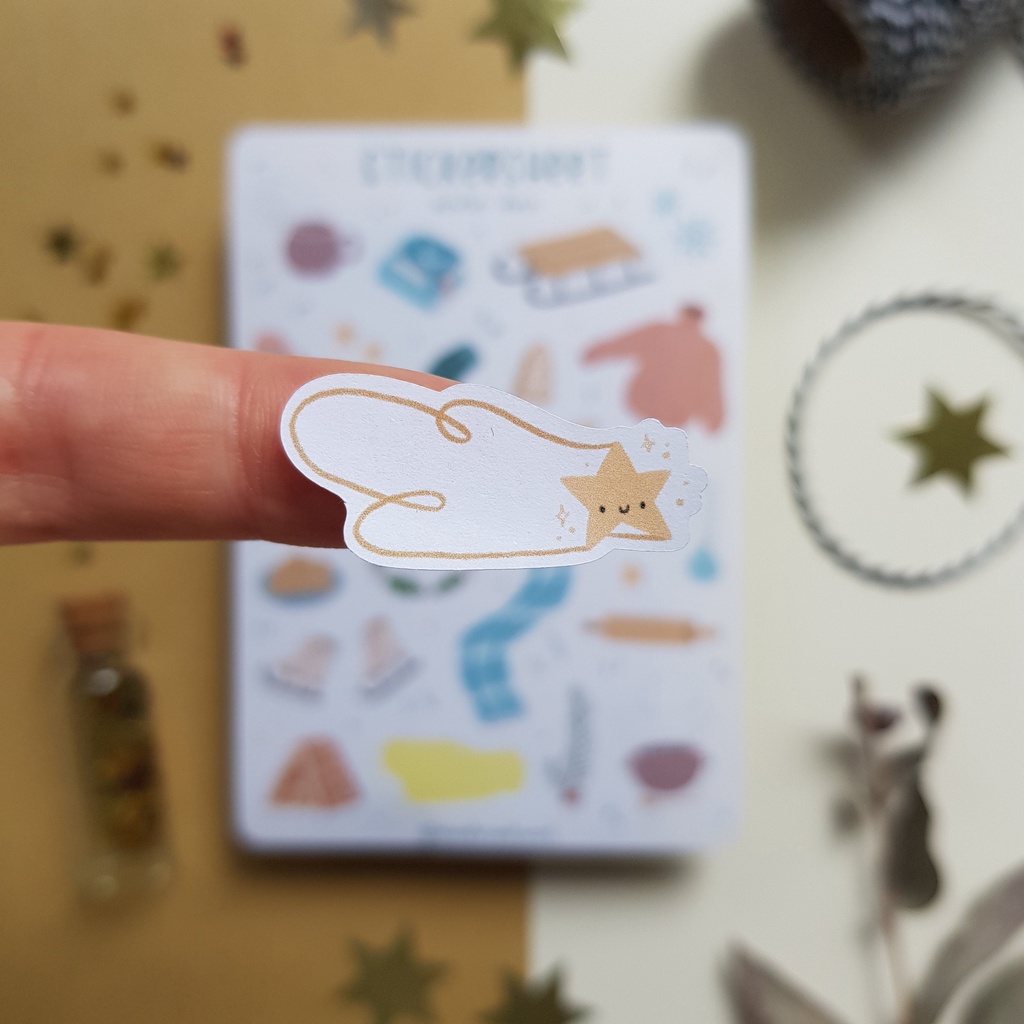 Sticker Sheet Mùa Đông - Chuyên dán sổ | Bullet Journal Stickers, Planner Stickers | Scrapbook Stickers |Winter Stickers