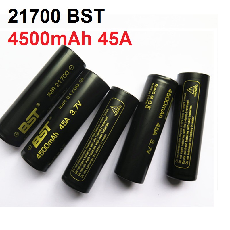 [Mã LIFEXANH03 giảm 10% đơn 500K] Pin lithium-ion 3.7v 21700 BST 4500mah 45A pin 2 đầu phẳng