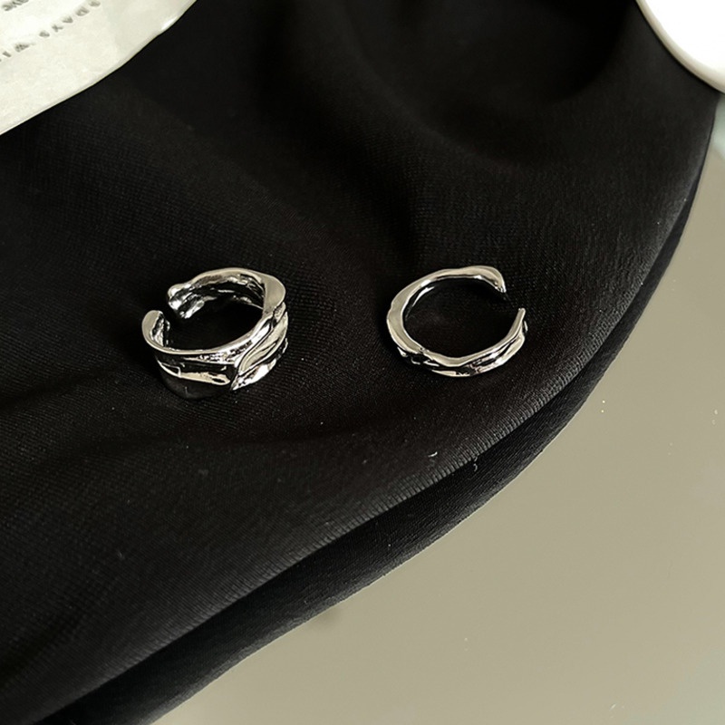 Nhẫn Hở Thiết Kế Bất Đối Xứng Phong Cách Hip Hop Thời