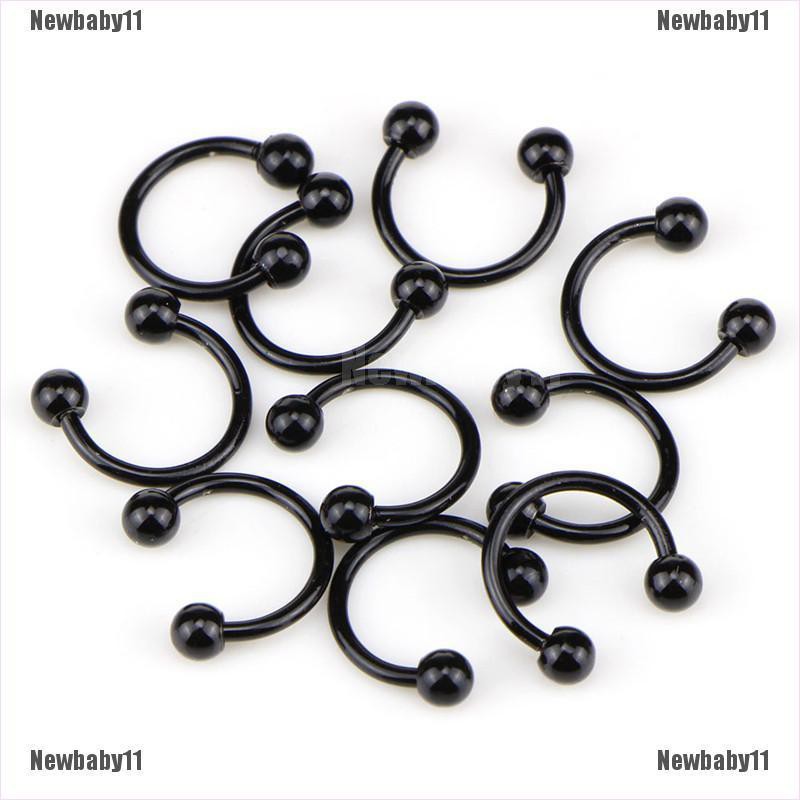 Set 10 Khuyên Mũi / Môi / Tai / Mũi Bằng Thép Không Gỉ