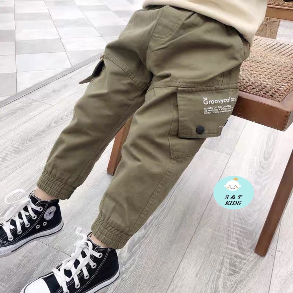 QT09 - Quần bé trai, Quần kaki cho bé trai, bo ông, co giãn kiểu dáng Hàn Quốc, từ 8-35kg, Richkid123