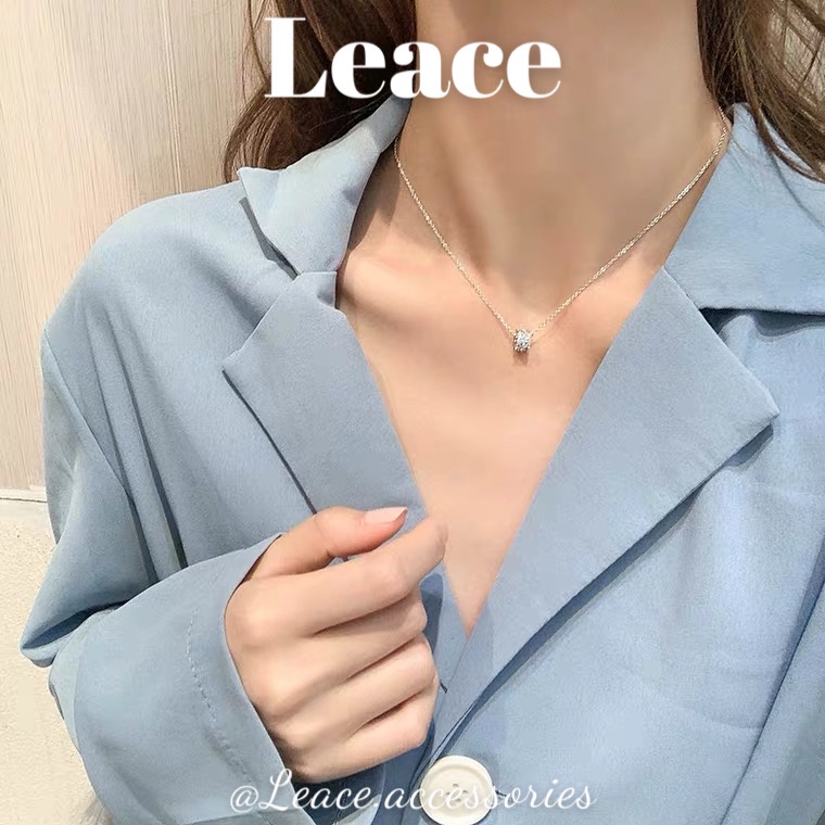 Dây chuyền, vòng cổ bánh xe tròn đính đá thời trang NL019 Leace.accessories