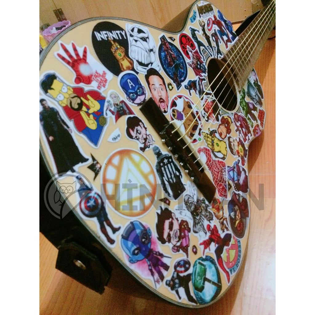 Sticker MARVEL SIÊU ANH HÙNG  Chống Nước Trang Trí Va Li, Xe, Laptop, Nón Bảo Hiểm, Đàn Guitar