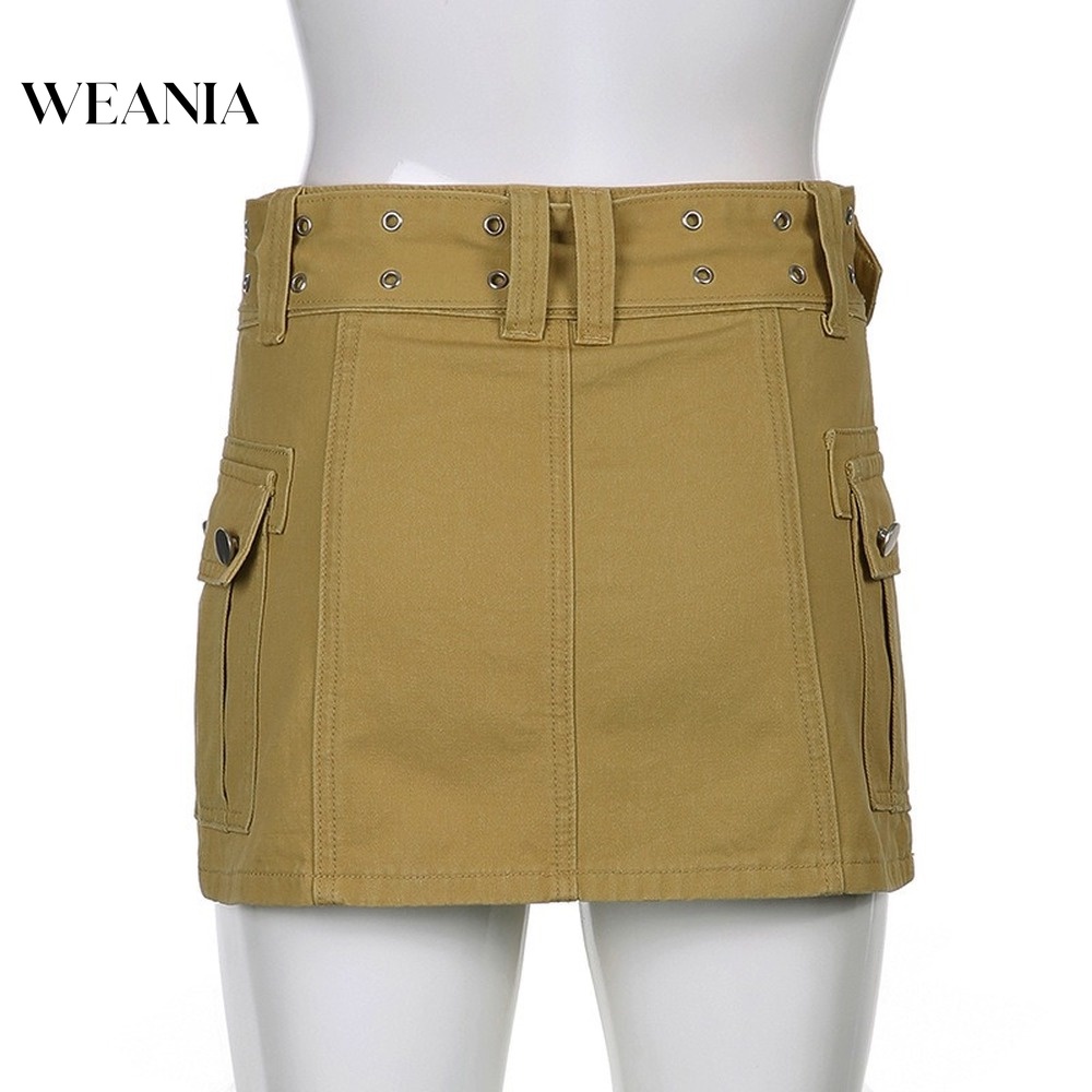 Chân váy jean Lưng Thấp Màu Sắc Thanh Lịch