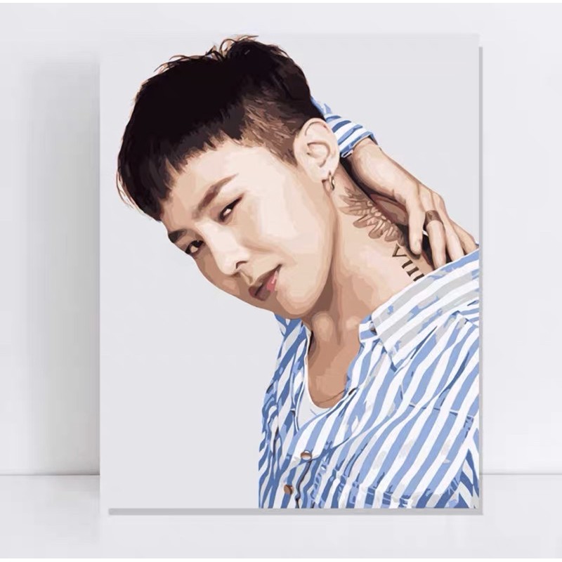 Tranh Sơn Dầu Số Hoá Ca Sĩ G-Dragon, Tranh Tô Màu Theo Số Ca Sĩ G-Dragon