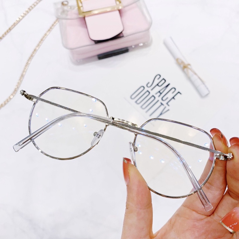 (KIQI-FASHION) COD Mắt Kính Gọng Tròn Bằng Kim Loại Siêu Nhẹ Chống Ánh Sáng Xanh Thời Trang Cho Nam Nữ