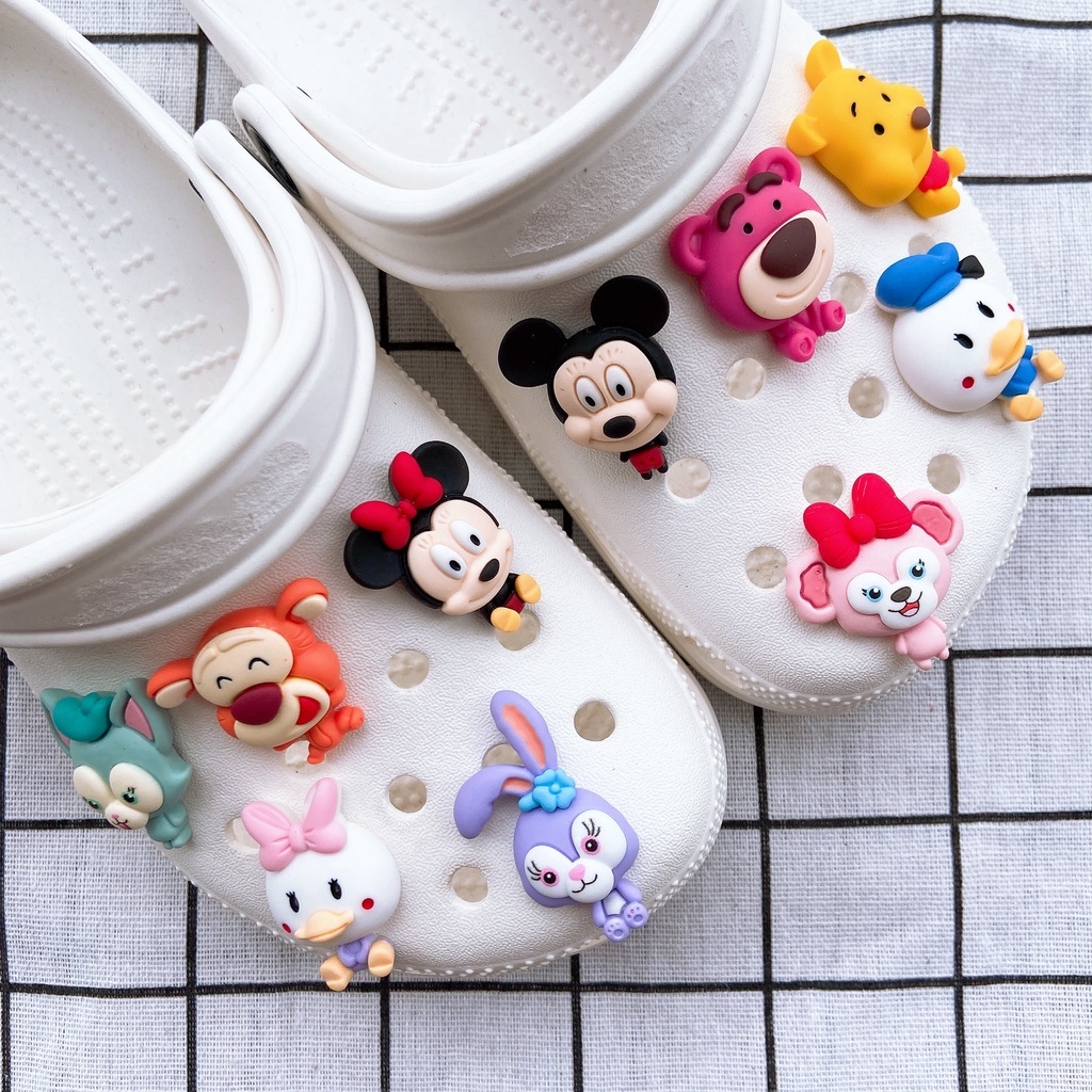 Bộ 10 Mặt Phụ Kiện Hình Hoạt Hình Disney Tự Trang Trí Giày/Giày