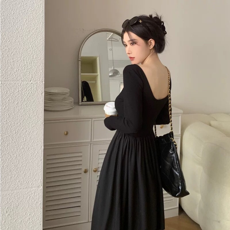 Váy Body Nữ Dáng Dài Thu Đông Con Gái