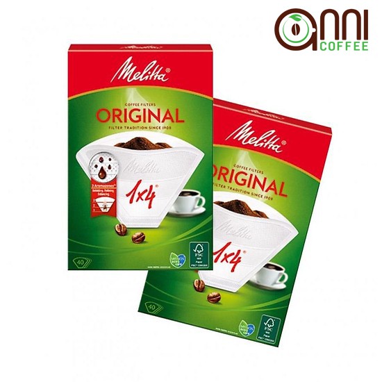 Giấy lọc Cà phê [Melitta 1x4 Cup] Drip Coffee Paper - Hàng chính hãng nhập khẩu - Drip coffee paper - Hộp 40 tờ