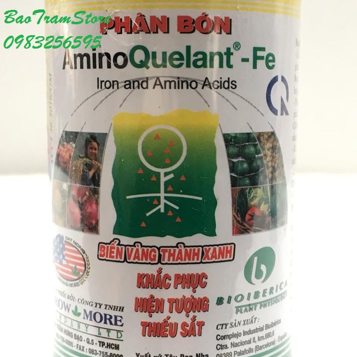 Phân phối Phân bón lá cao cấp amino Quelant Fe bổ sung sắt chai 100ml hàng chính hãng, nhập khẩu và phân phối trực tiếp.