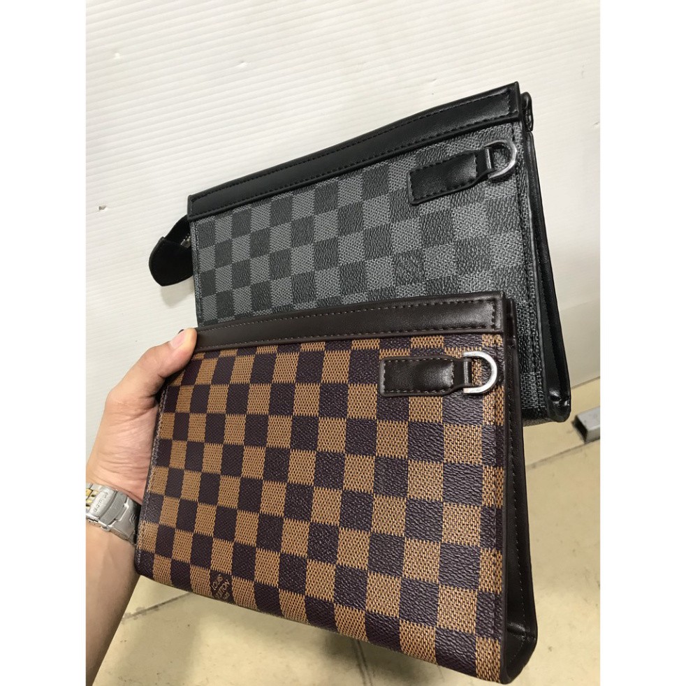 LDO Clutch Cầm Tay Lv, Túi Ví Da Cầm Tay Unisex Cho Cả Nam Và Nữ, Cỡ Vừa 20cmx15x5cm 12 YC46