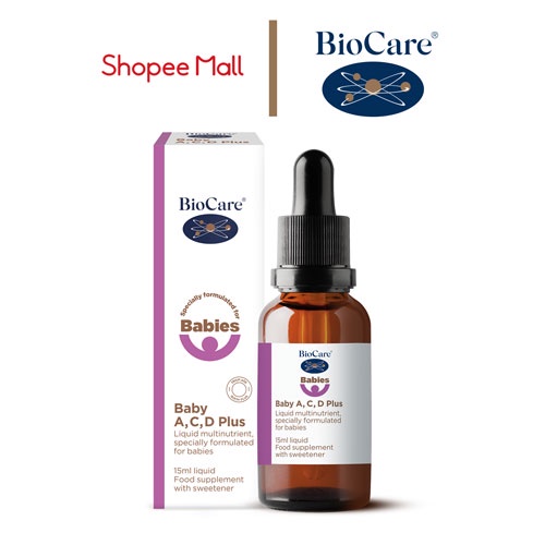 Vitamin A, C, D Dạng Giọt Biocare Baby A, C, D Plus Drops hộp 15ml
