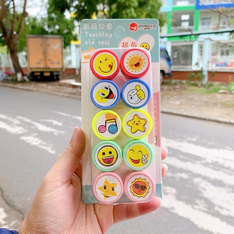 Hộp dấu mặt cười nhiều hình cute ngộ nghĩnh