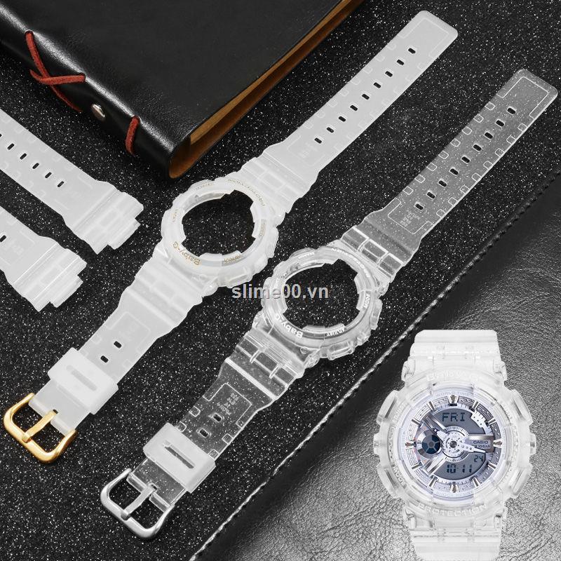 Dây đeo đồng hồ nhựa trong suốt thay thế cho Casio BABY-G BA 110 111 112 120 130