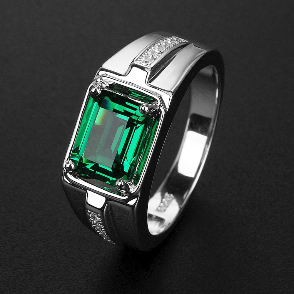Nhẫn Cưới Mạ Bạc Đính Đá Sapphire Cho Nam Và Nữ