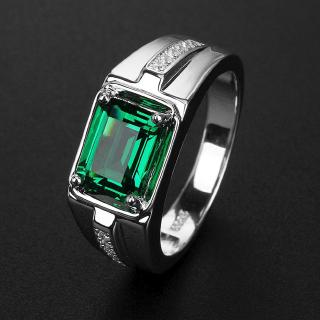 Nhẫn cưới mạ bạc đính đá sapphire cho nam nữ