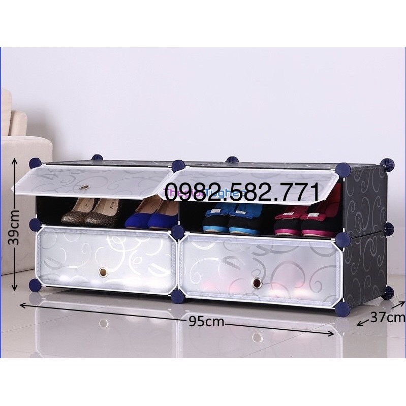 Tủ giày nhựa lắp ghép 4 ô giá rẻ đẹp, cứng cáp chắc chắn