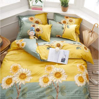 Bộ chăn ga gối vỏ chăn Cotton Poly - Hoa hướng dương