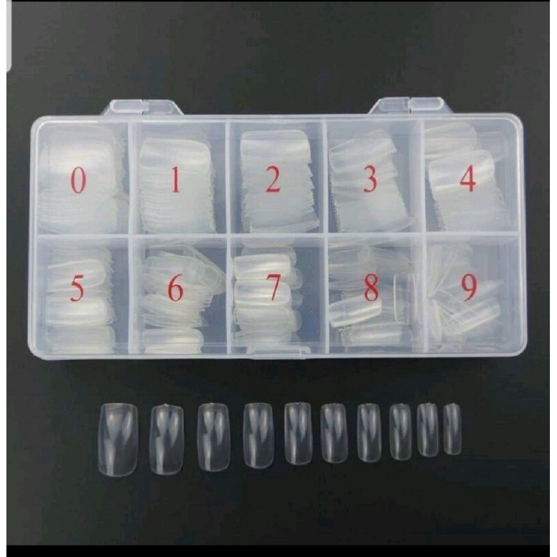 Móng úp chân dài đủ size  hộp 500 móng phom vuông