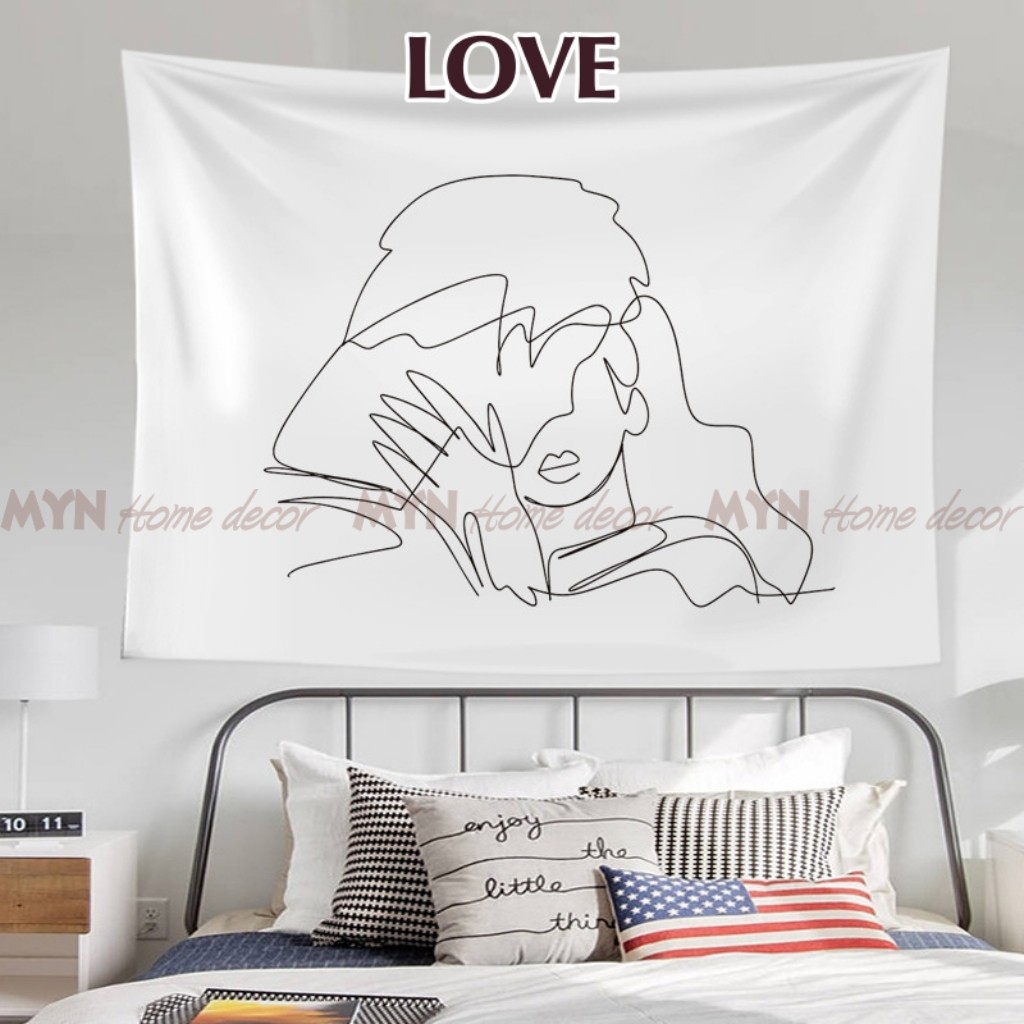 Tranh vải treo tường, thảm treo tường decor, trang trí nhà cửa mẫu mới (150x130cm, TẶNG móc treo)