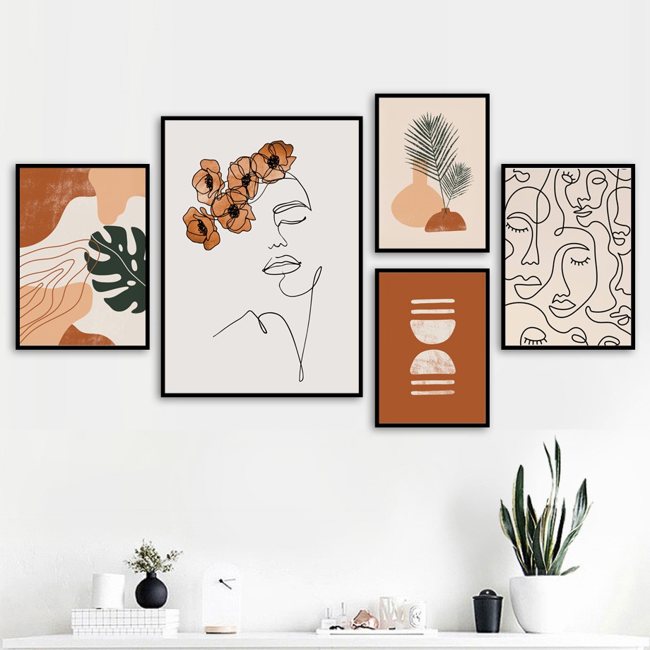 Set 5 tranh canvas decor phong cách tối giản minimalist - MIL9