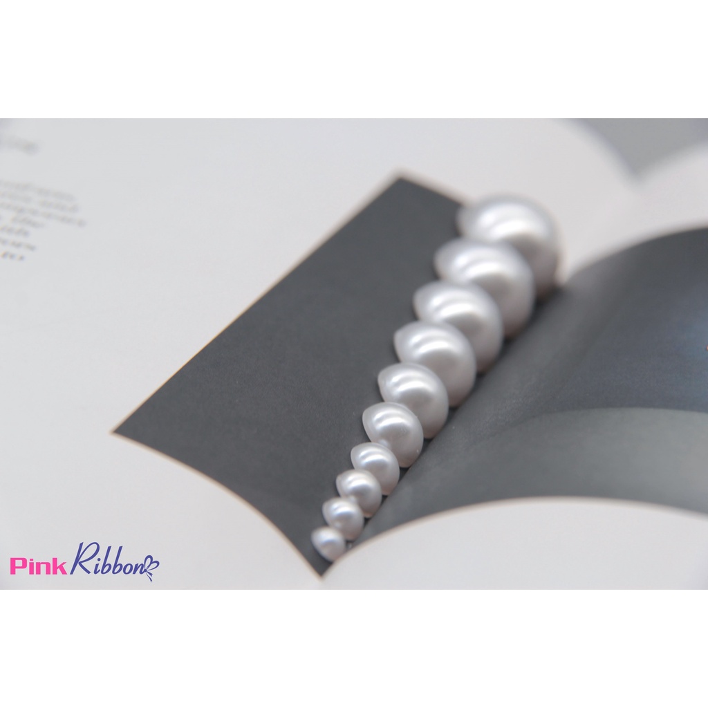 Hạt trai nửa màu trắng tinh các cỡ: 5mm-6mm-7mm-8mm-10mm-12mm-14mm-16mm-18mm-20mm